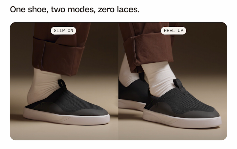 One Shoe, Two Modes. Zero Laces