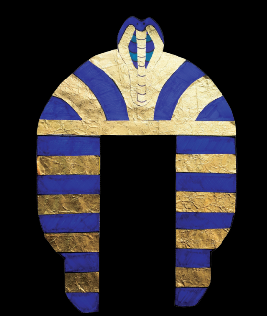 Pharaoh Headdress on a black background.