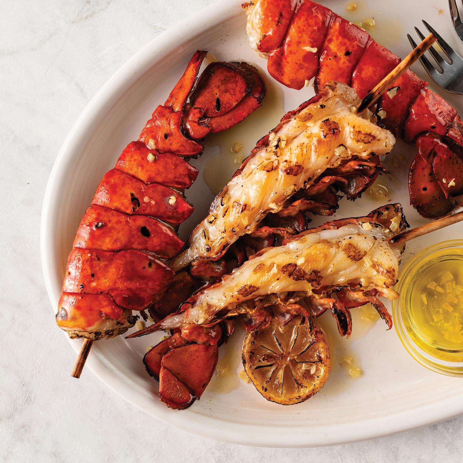 Split Lobster Tail Skewers 4 qty, 2.38 oz each