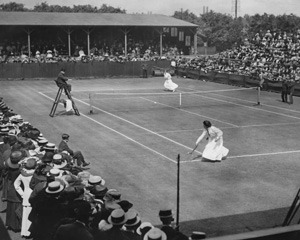 Vintage photo of tennis match