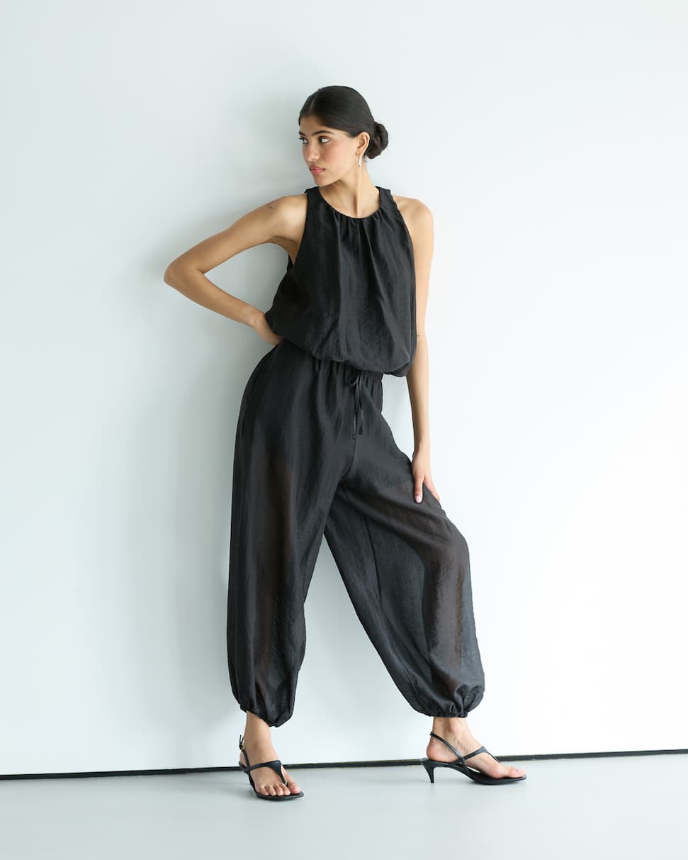 Black Balloon Top and Pants