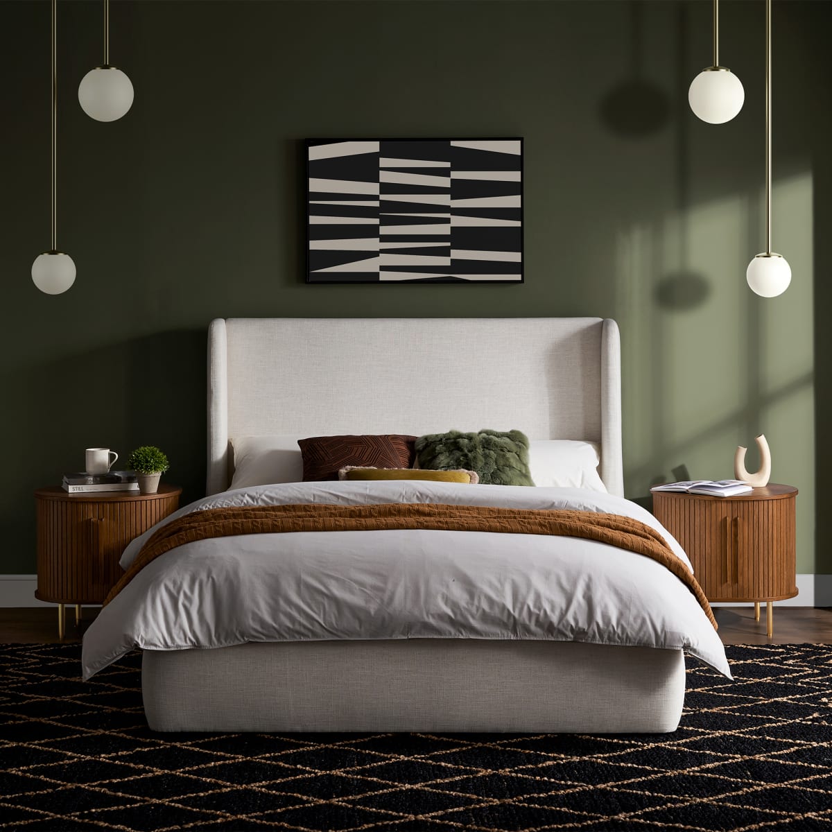 Image of Dalton Bed with 2 Harper Side Table Set
