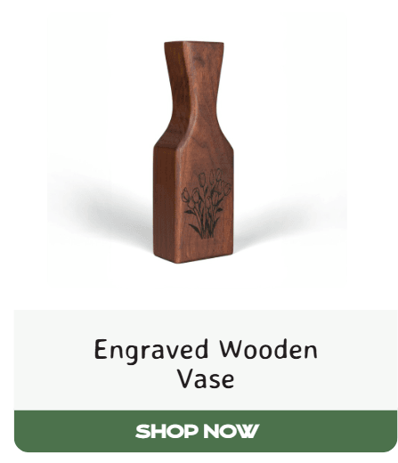 Engraved Wooden Vase