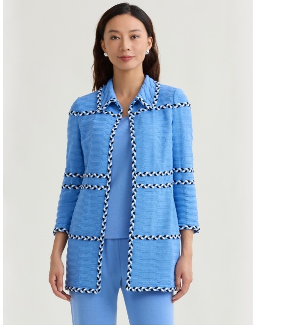 Heritage Tri-Color Braided Trim Knit Jacket