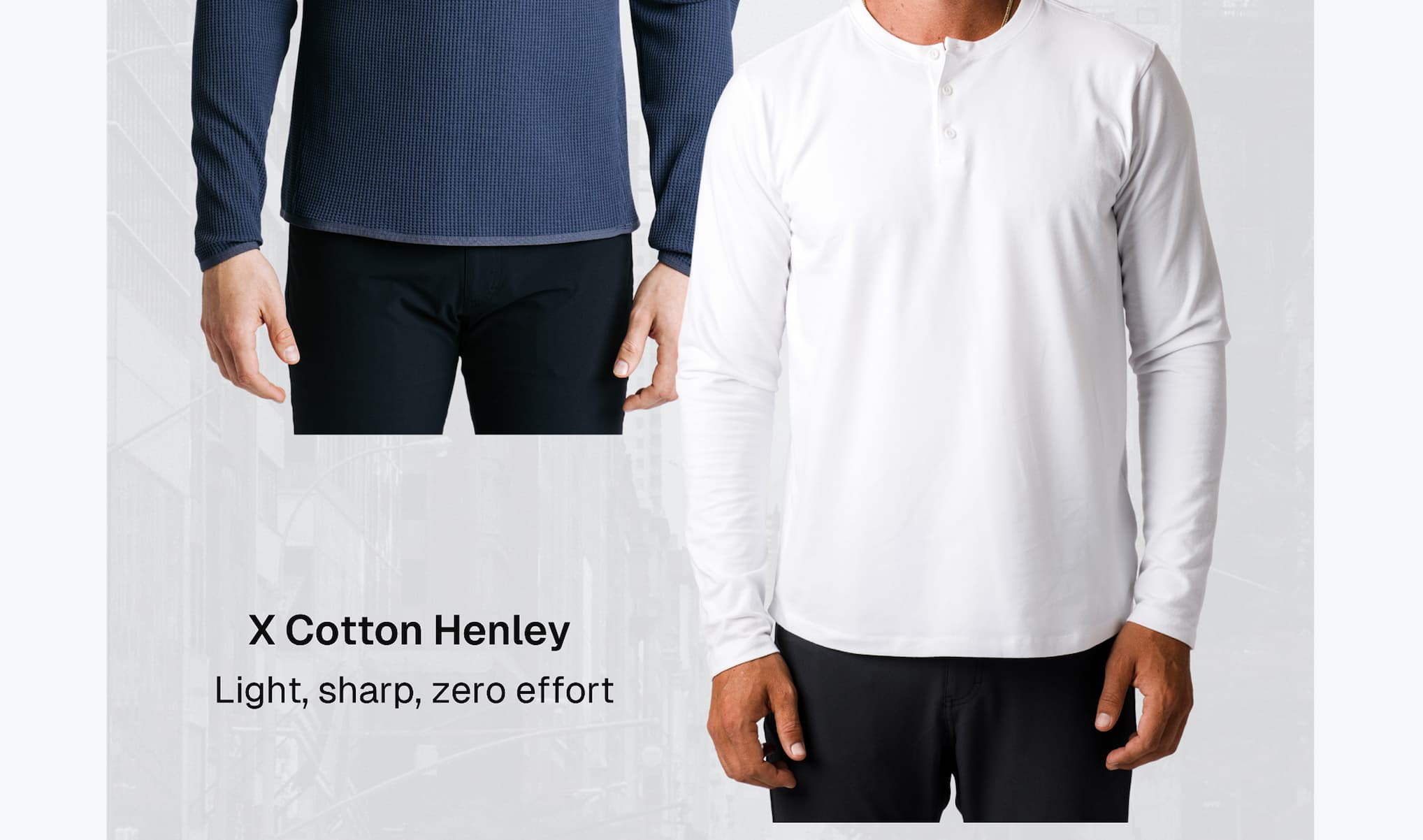 X Cotton Henley – Breathable structure that still shows up