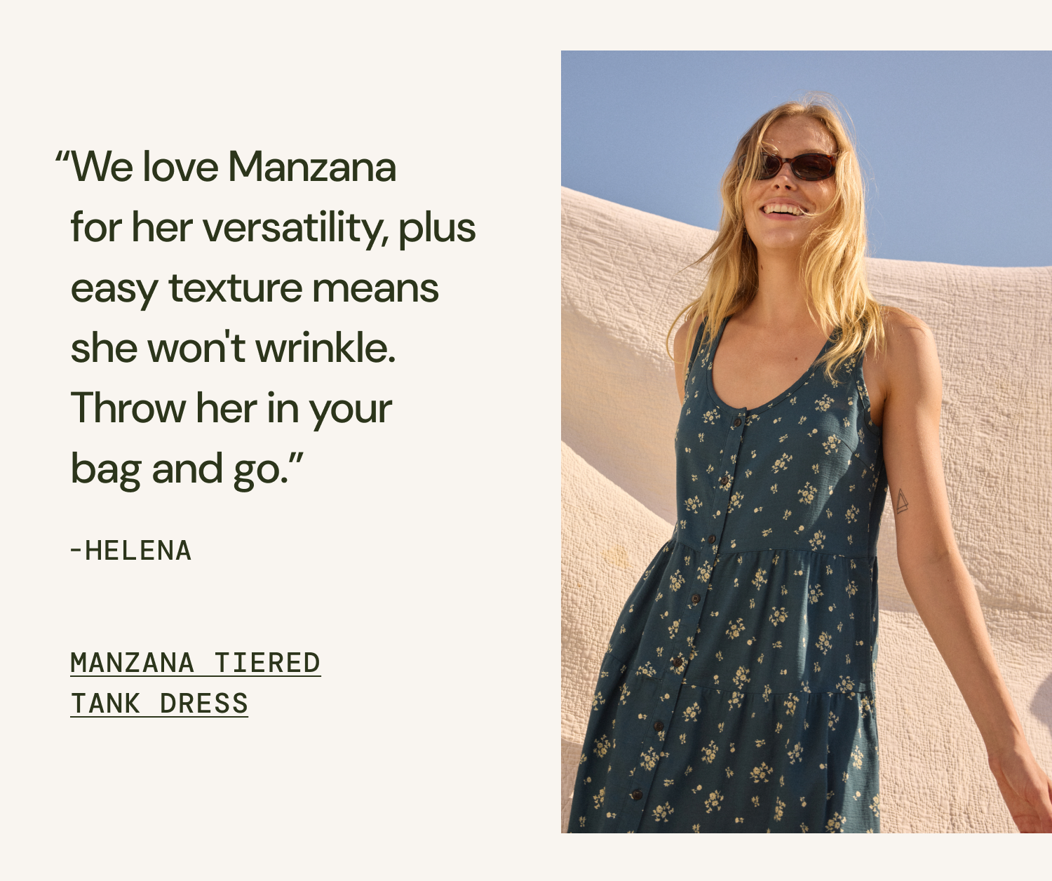 "We love Manzana for her versatility"