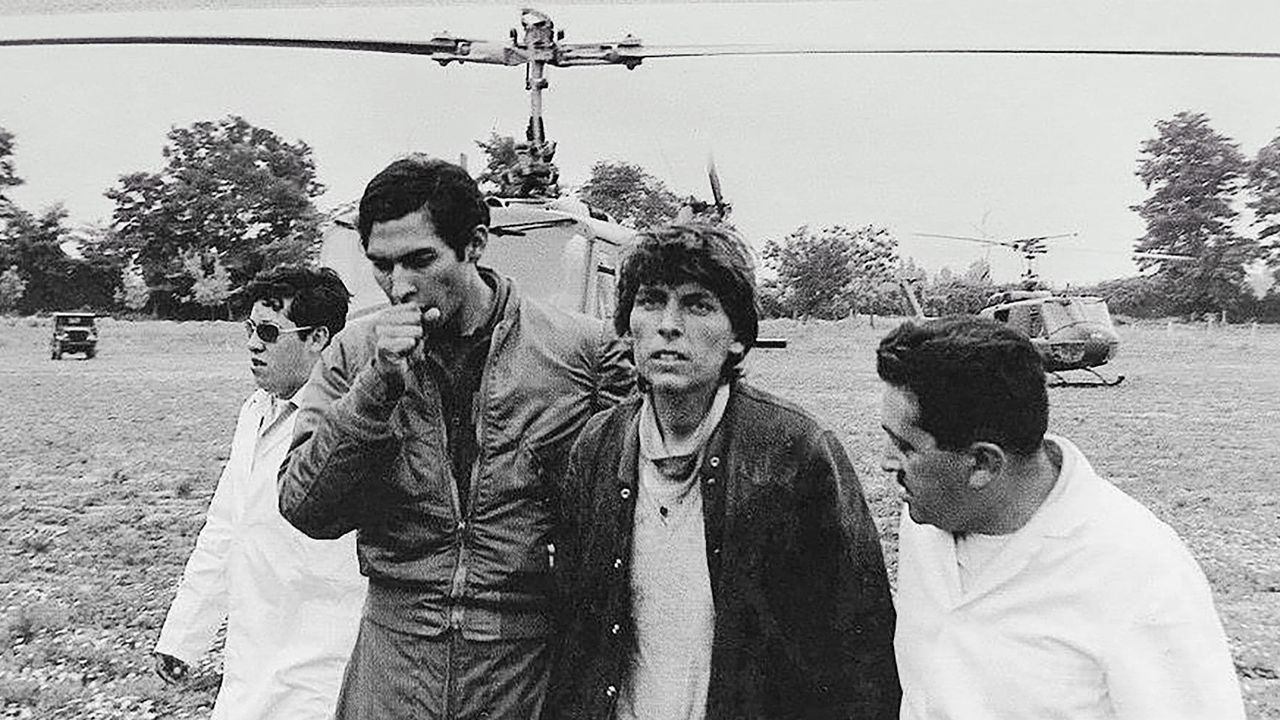 Alvaro Mangino with fellow survivors after being rescued on December 22nd 1972