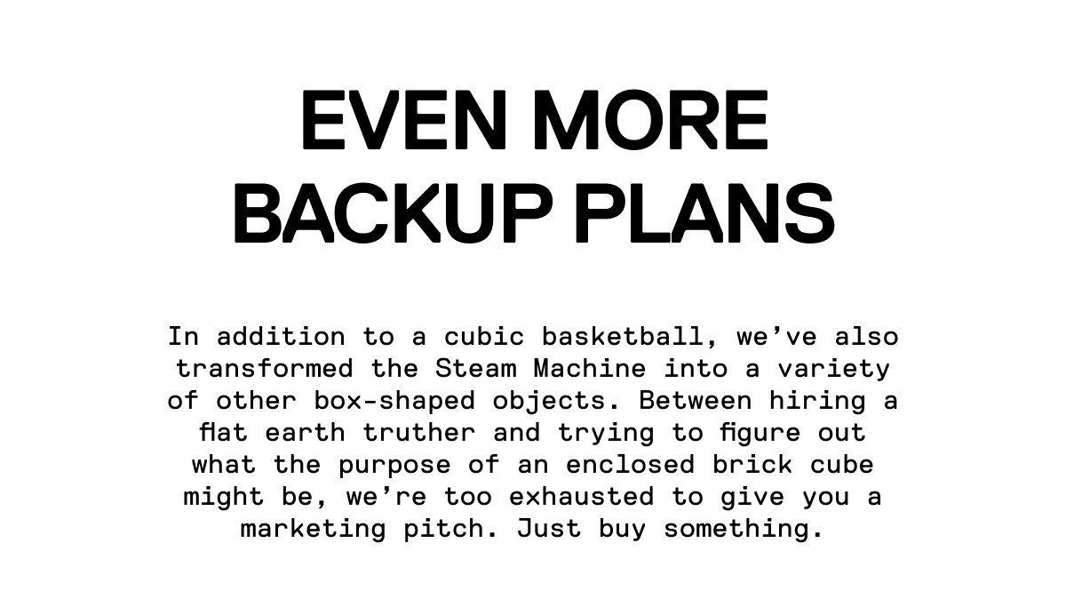 Even more backup plans