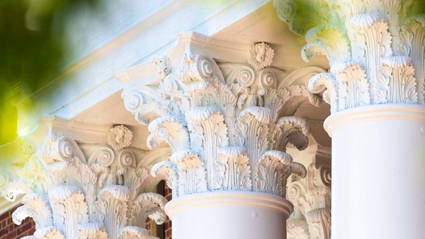 closeup of columns on building