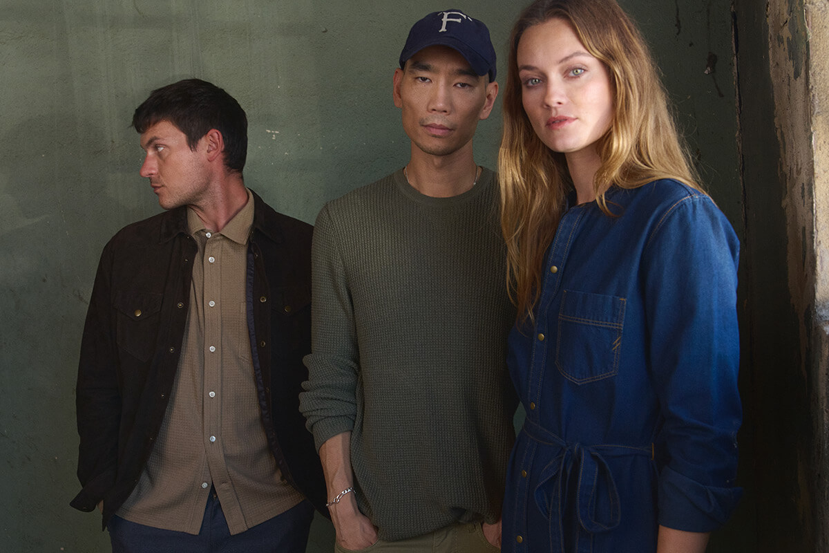 Models wear Billy Reid.