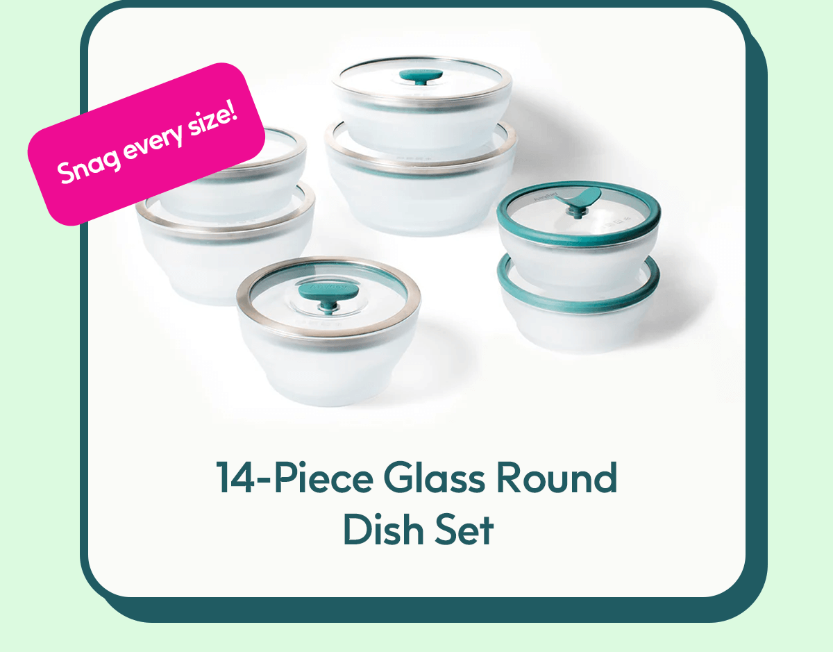 14-Piece Glass Round Dish Set