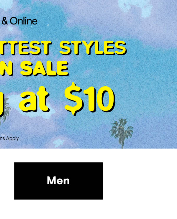 Summer Sale $10 & Up Shop Men