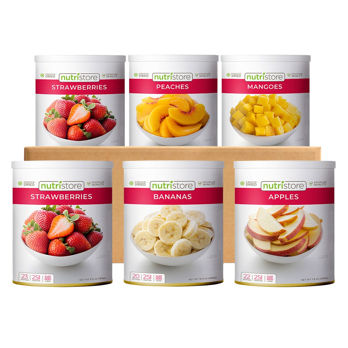 Nutristore Freeze Dried Fruit Variety 6-Count (128 Total Servings)