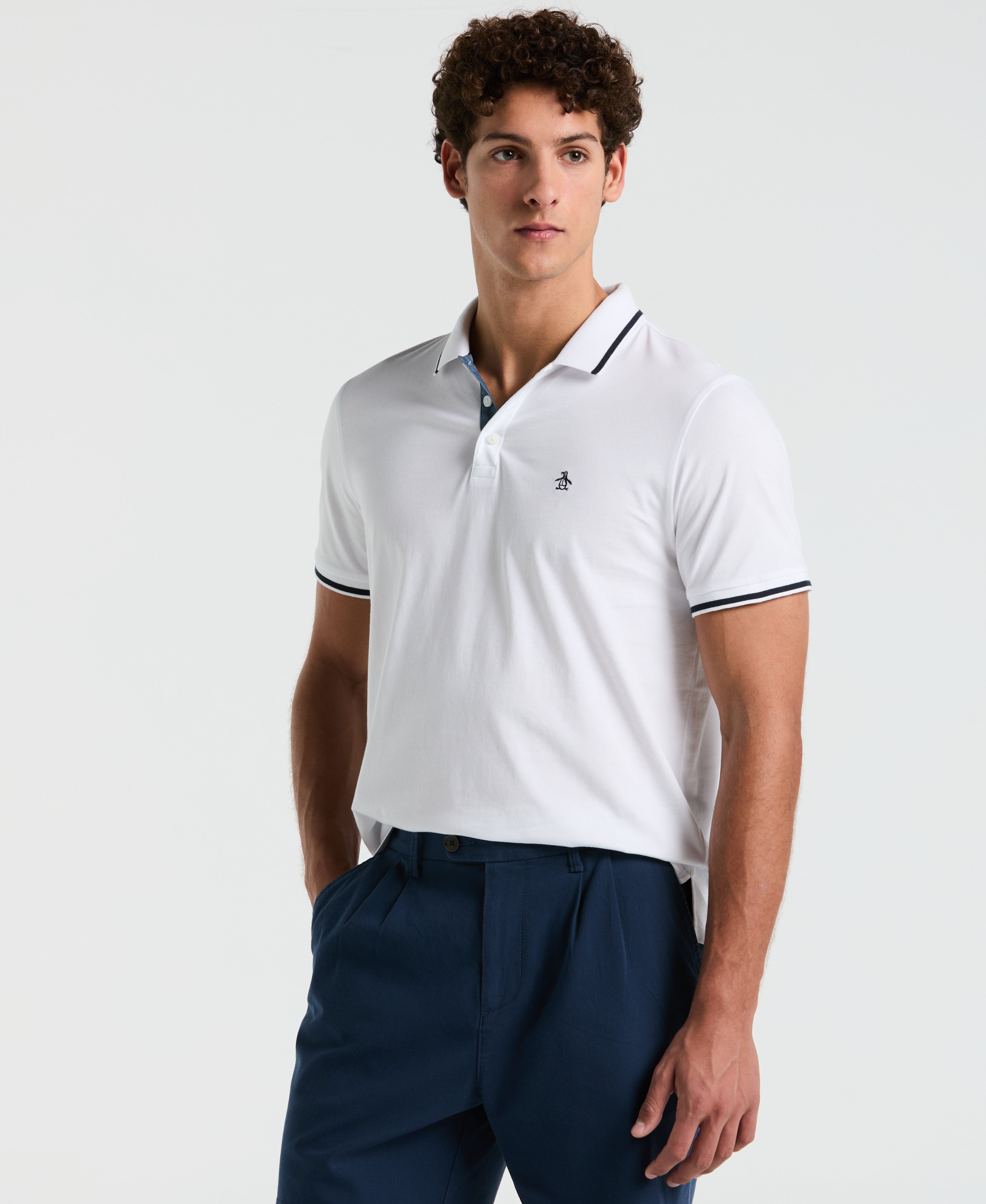 Image of Tipped Jersey Polo
