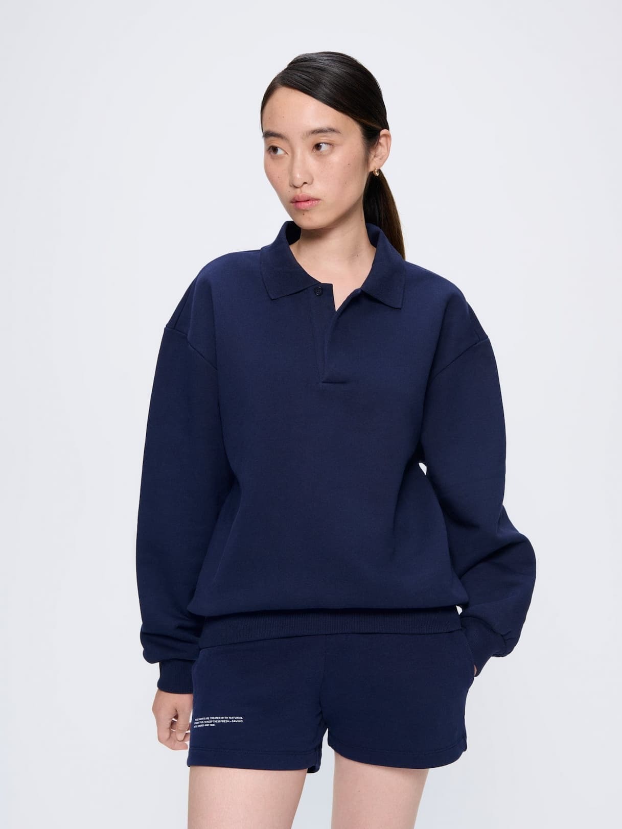 Womens DNA Heavyweight Polo Sweatshirt - Navy