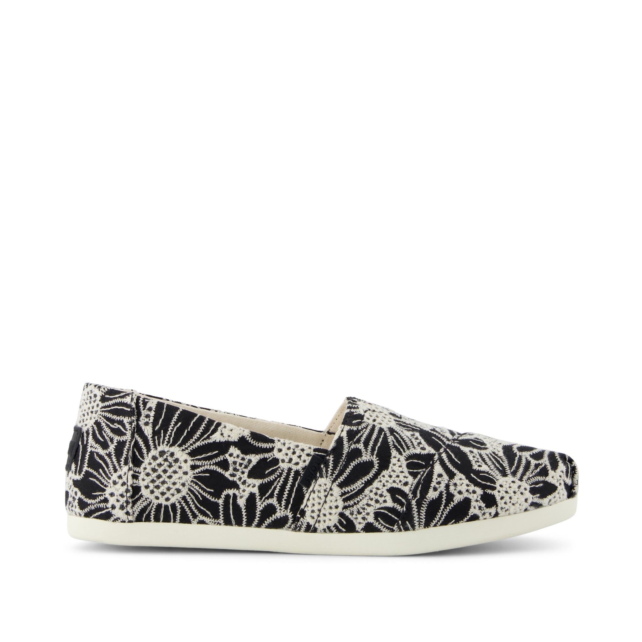 Image of Alpargata - Black/Natural Floral Eyelet