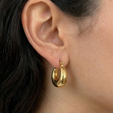 Chunky U Shape Gold Hoops