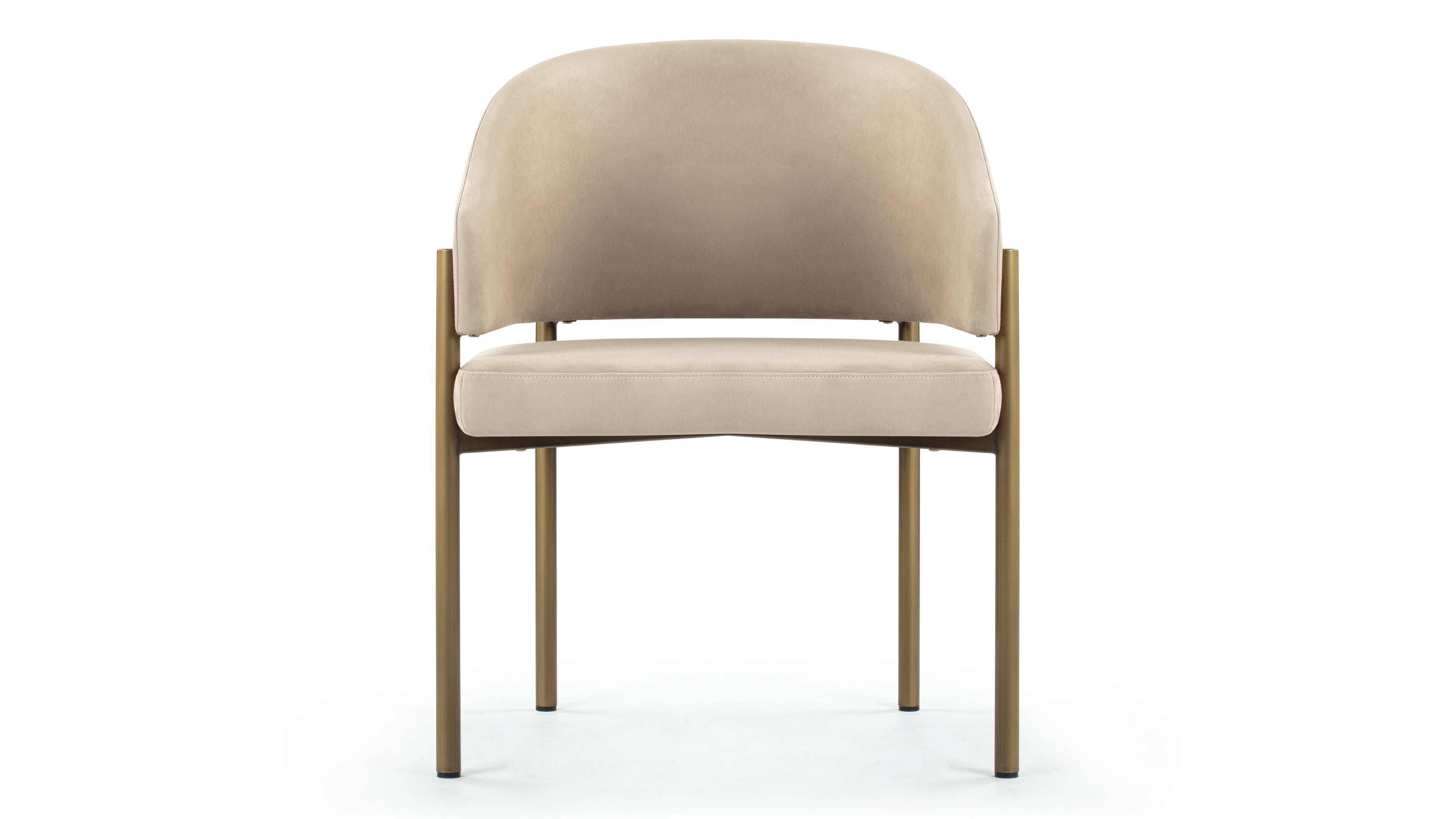 Image of Esme - Esme Dining Chair, Latte Vegan Suede and Brushed Brass