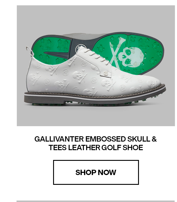 Mens Gallivanter Embossed Skull Tees Leather Golf Shoe