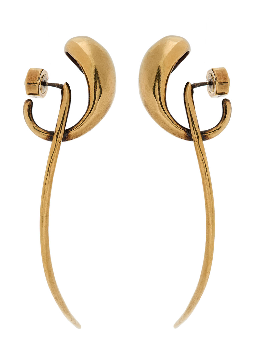 KHAITE Cyclone antique 18kt gold-plated drop earrings