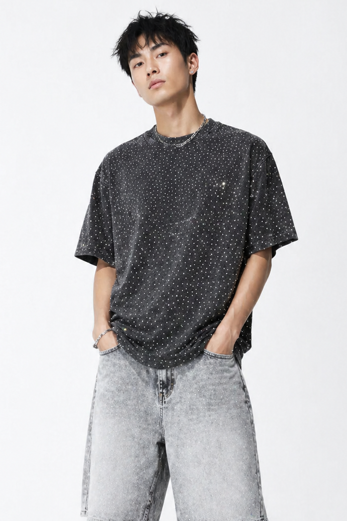 Image of Studded Cotton Crew Tee