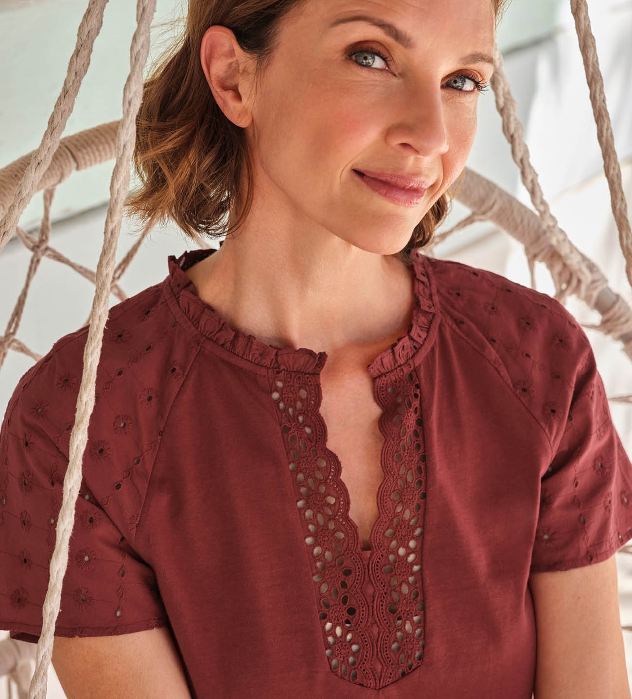 Angel Sleeve Embroidered Top