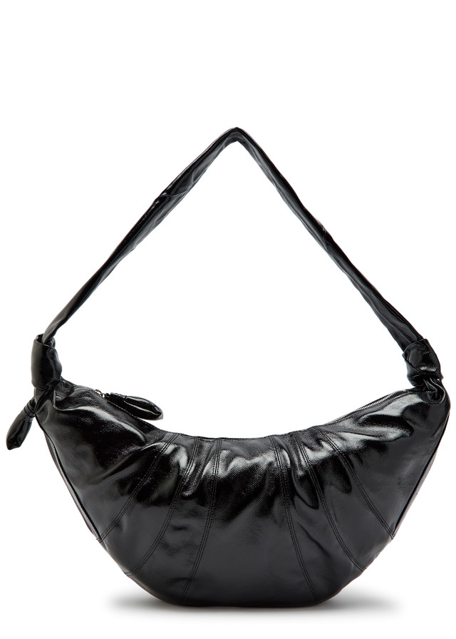 LEMAIRE Croissant large glossed leather shoulder strap