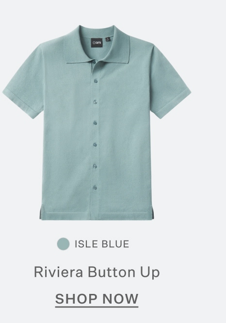 Riviera Knit Button Up - Isle Blue