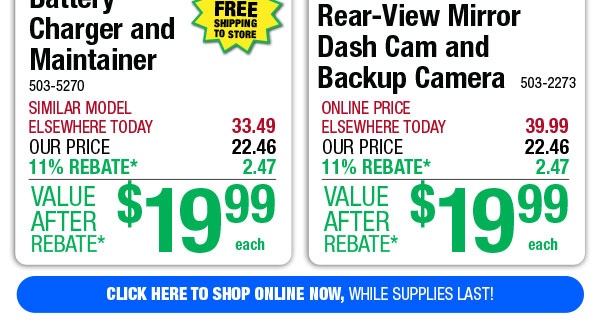 Rear-View Mirror Dash Cam and Backup Camera - ONLY $19.99 After Rebate*!