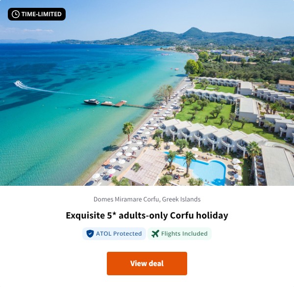 Exquisite 5* adults-only Corfu holiday