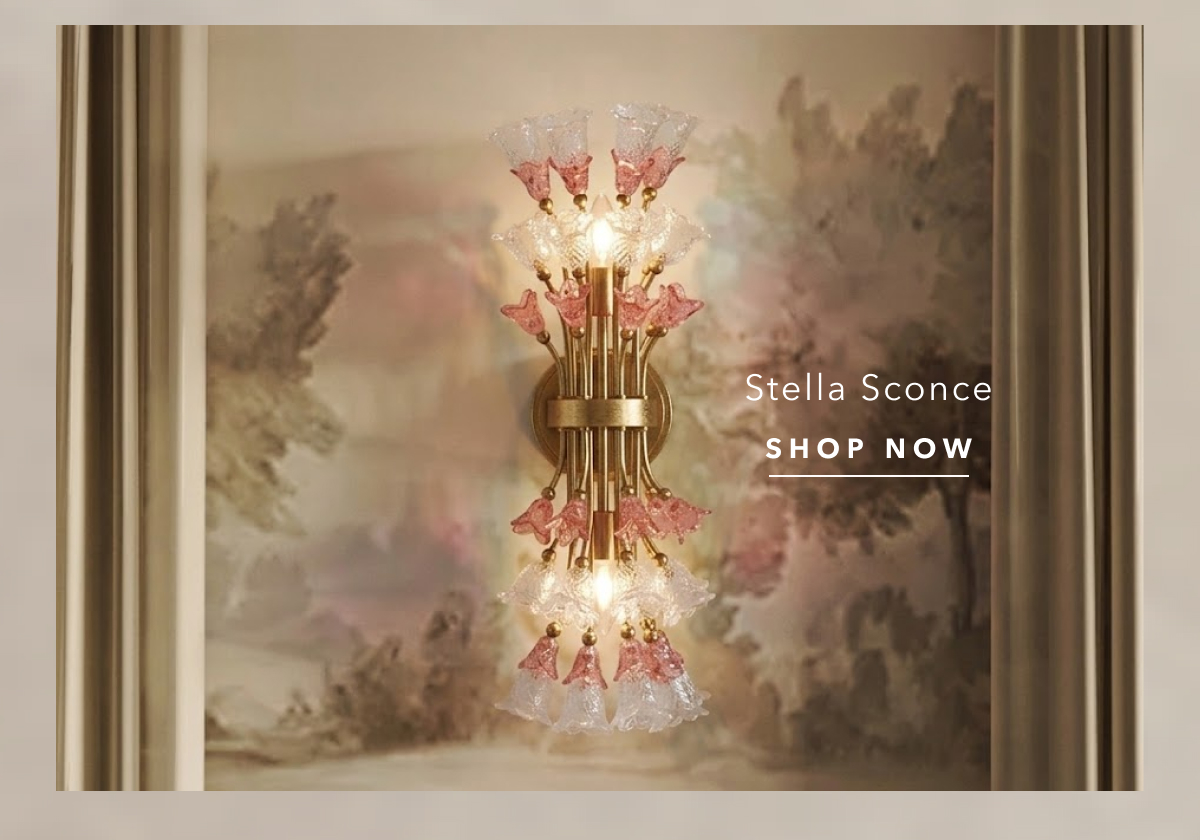 Stella Updated Traditional Antique Brass Pink Floral Glass Sconce
