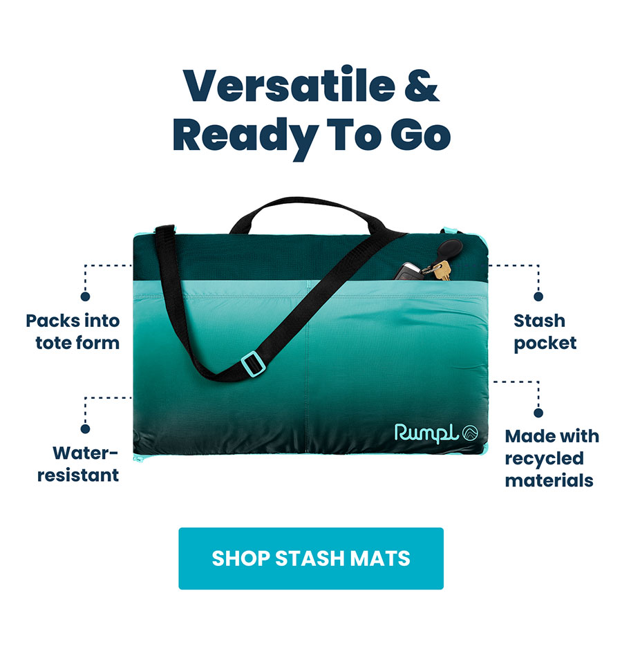 Water resistant, folds into a tote bag with stash pocket, made with recycled materials | SHOP STASH MATS