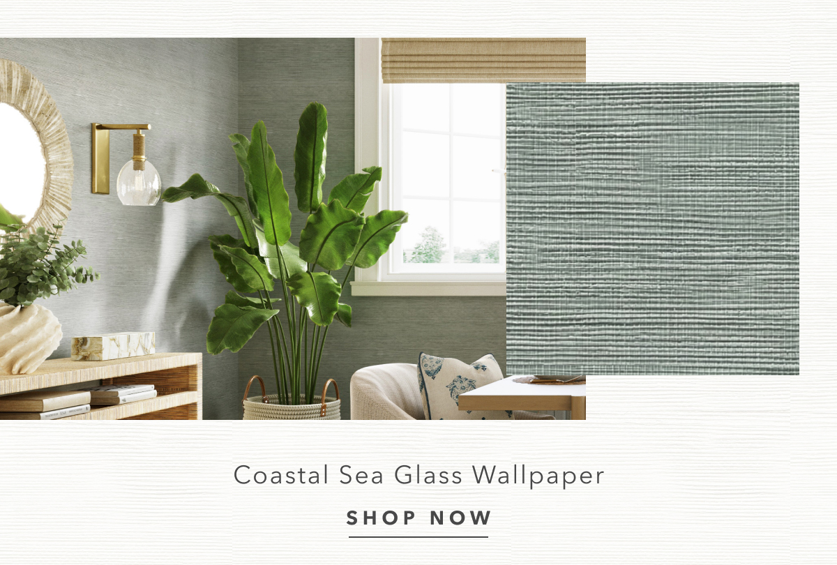Natural Grasscloth Coastal Beach Sea Glass Wallpaper