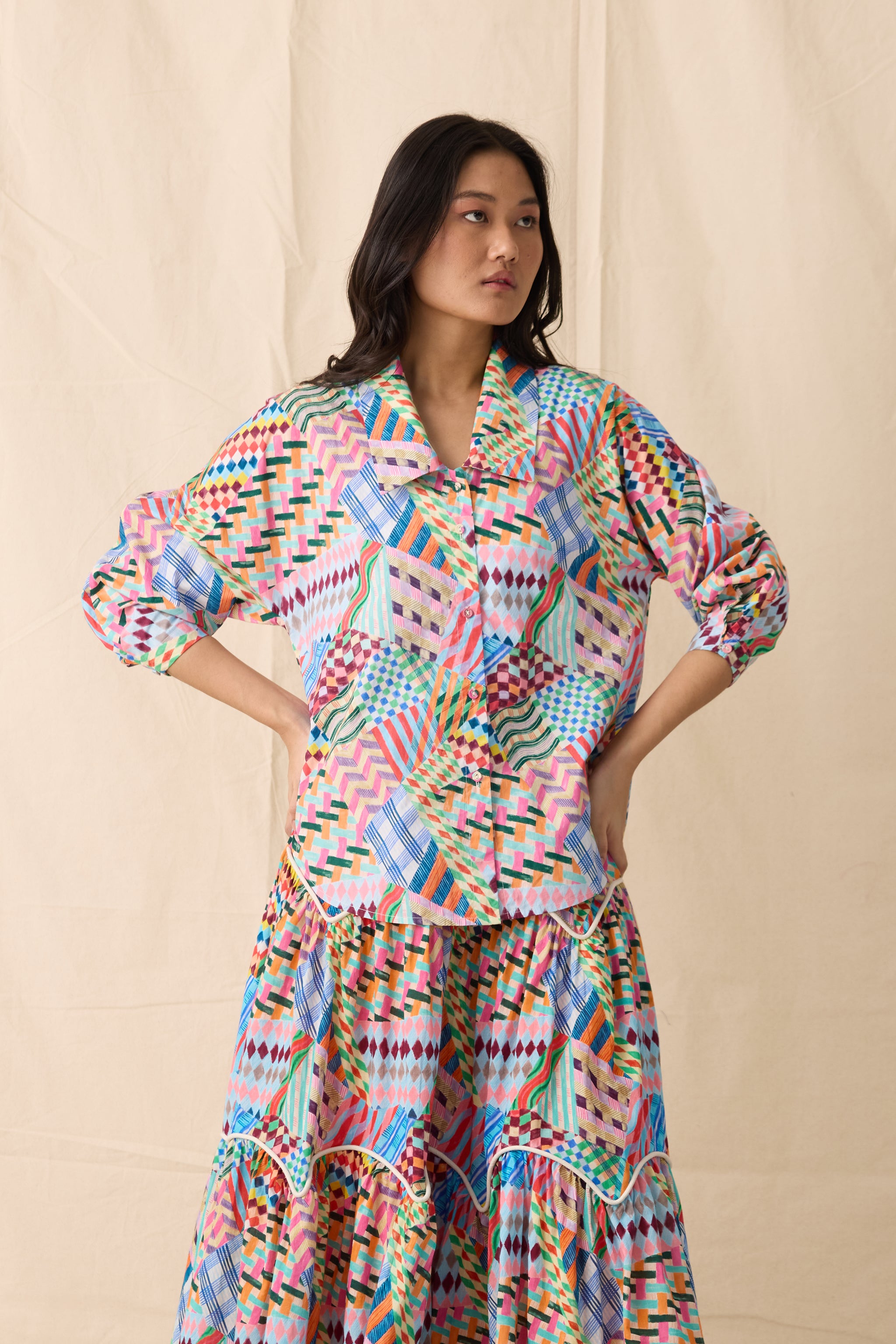 Image of ISLA SHIRT | PATCHWORK PRINT