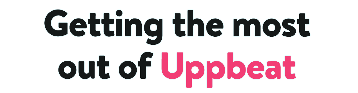 Header text that says 'Getting the most out of Uppbeat.'