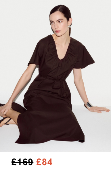 Cotton Lyocell U Neck Dress