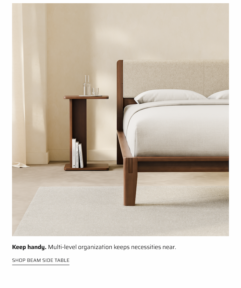 Keep Handy. Multi-level organization keeps necessities near. Shop Beam Side Table