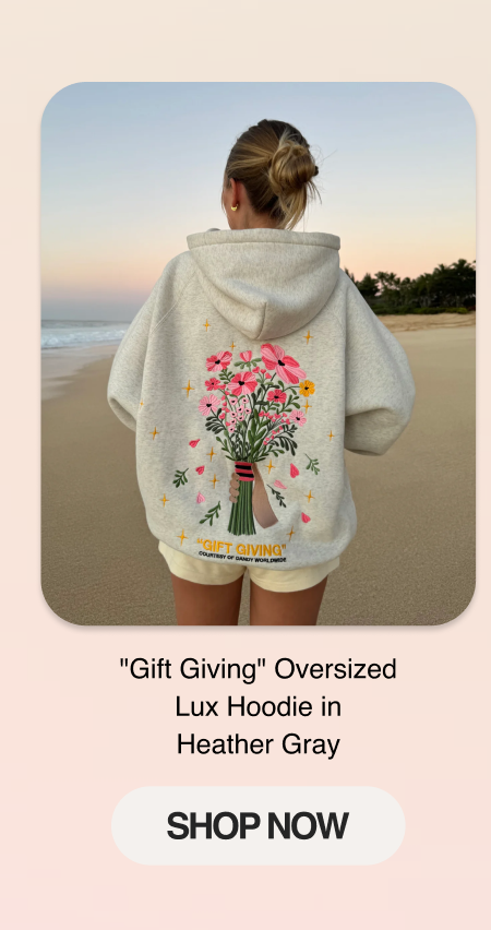 "Gift Giving" Oversized Lux Hoodie in Heather Gray
