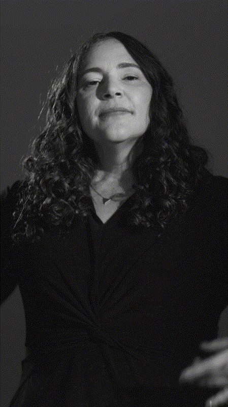 A short black-and-white video of Laurie Santos.