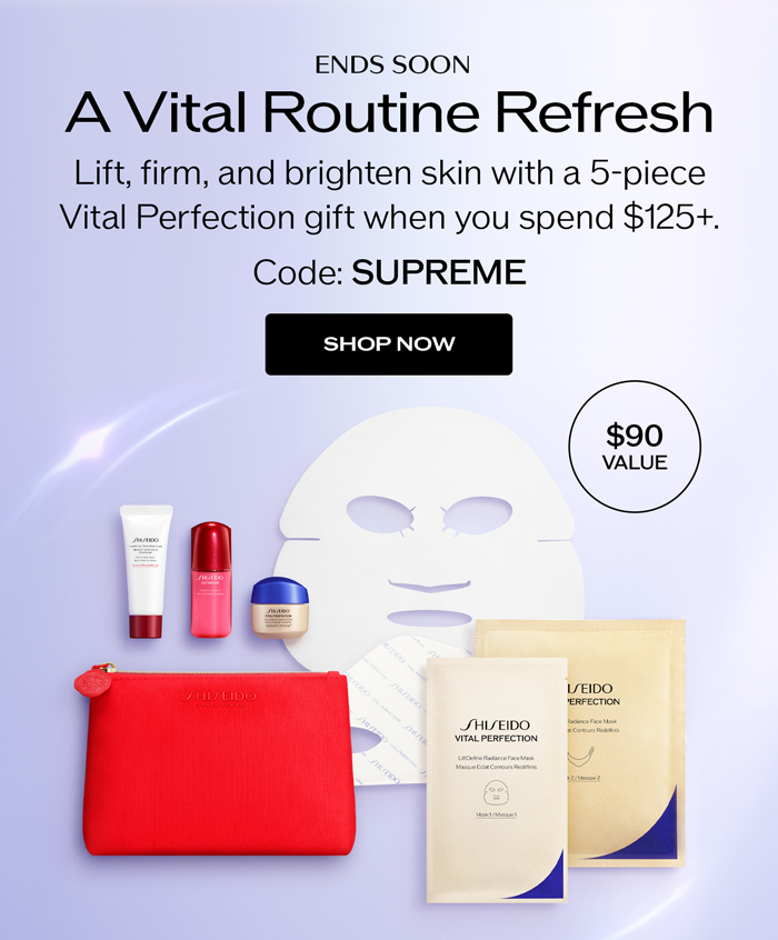 Lift, firm, and brighten skin with a 5-piece Vital Perfection gift when you spend $125+.