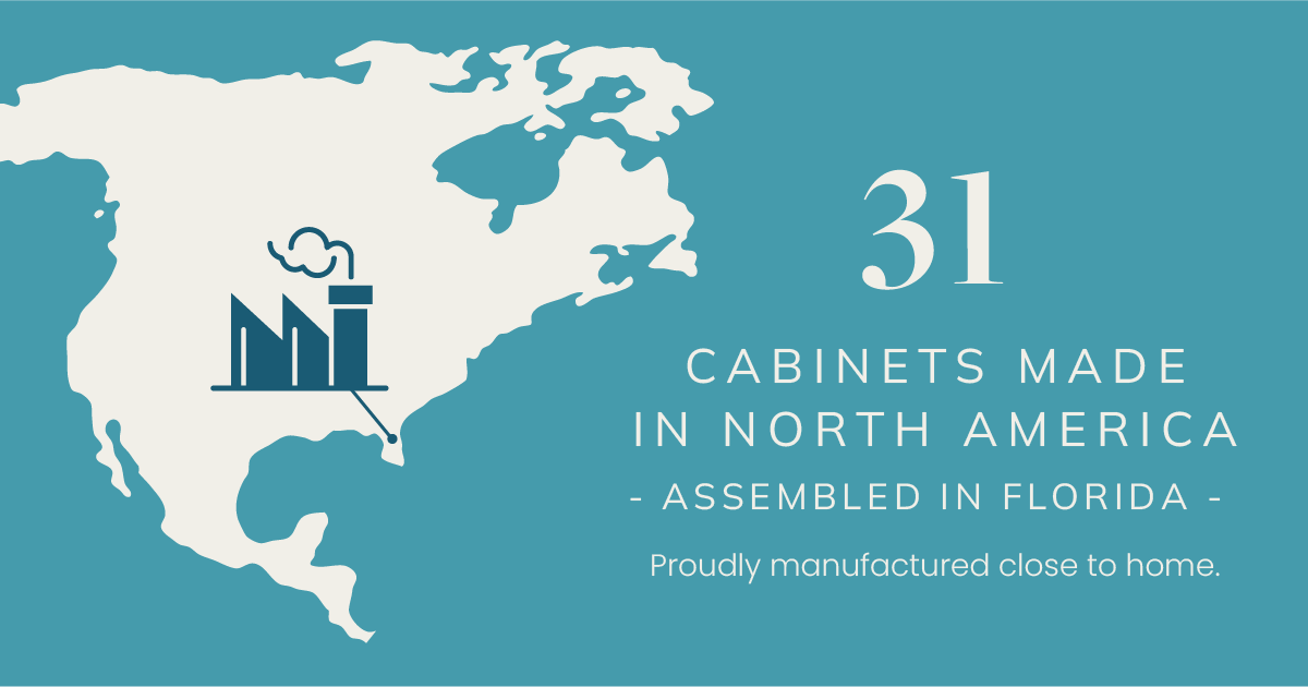 31 Cabinets made in North America and assembled in Florida