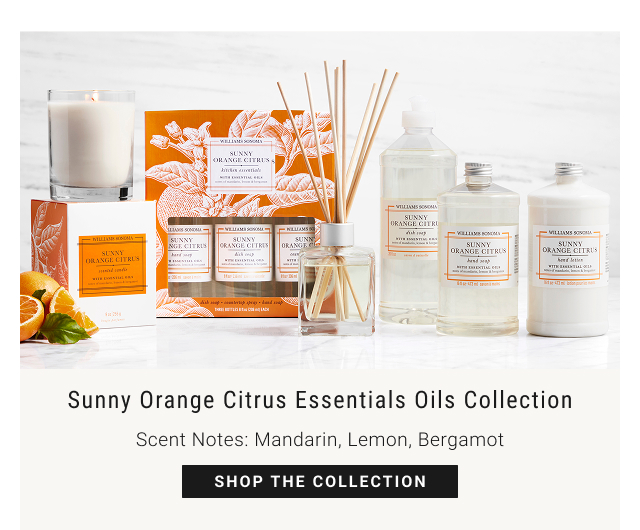 Sunny Orange Citrus Essentials Oils Collection - Scent Notes: Mandarin, Lemon, Bergamot - shop the collection