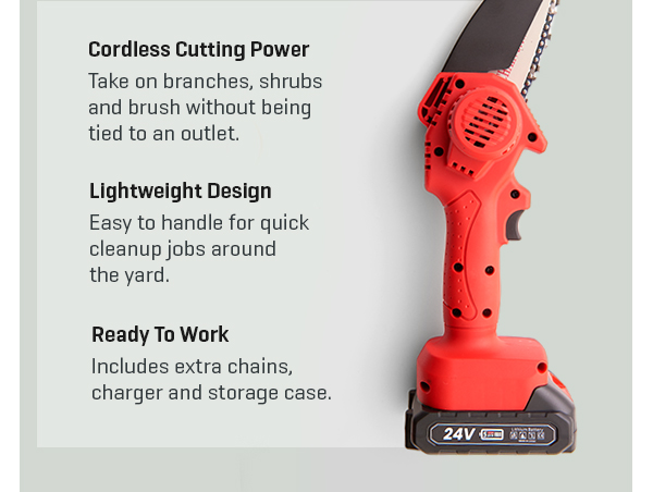 It's back! Our Cordless Electric Mini Chainsaw is back in stock & ready to ship.