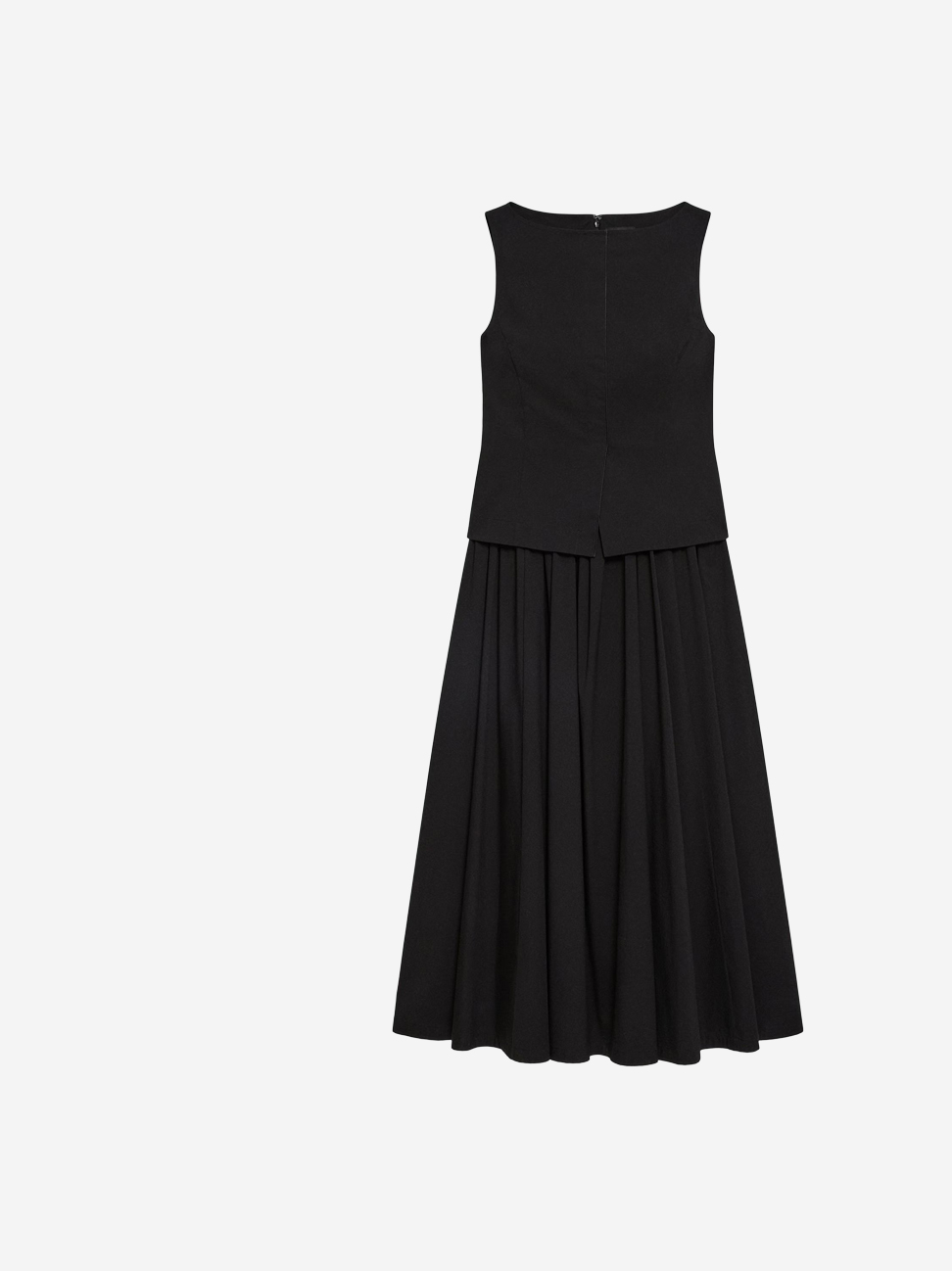 Boatneck Midi Dress in Relaxed Poplin