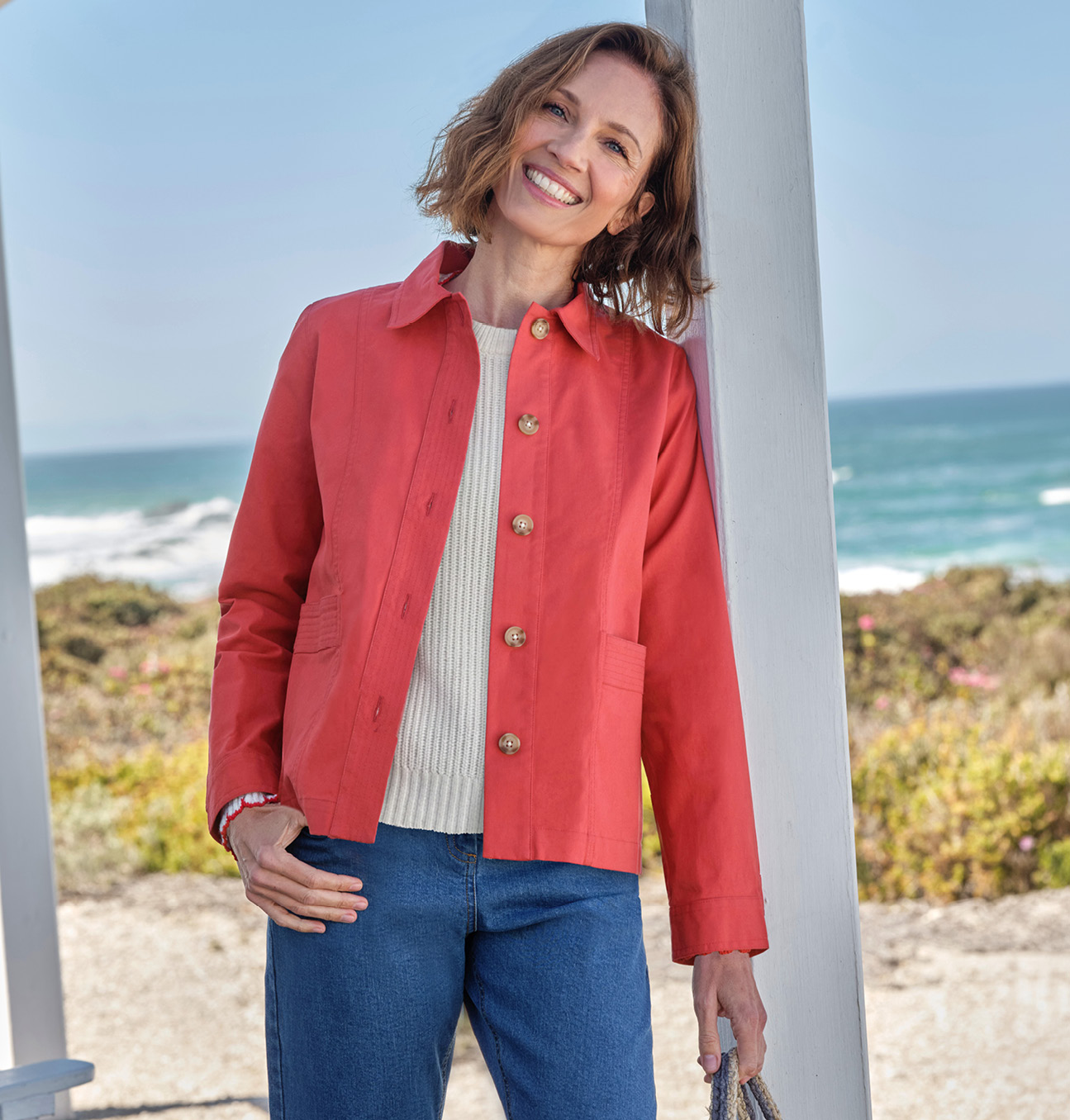 Stitch Pocket Cotton Jacket