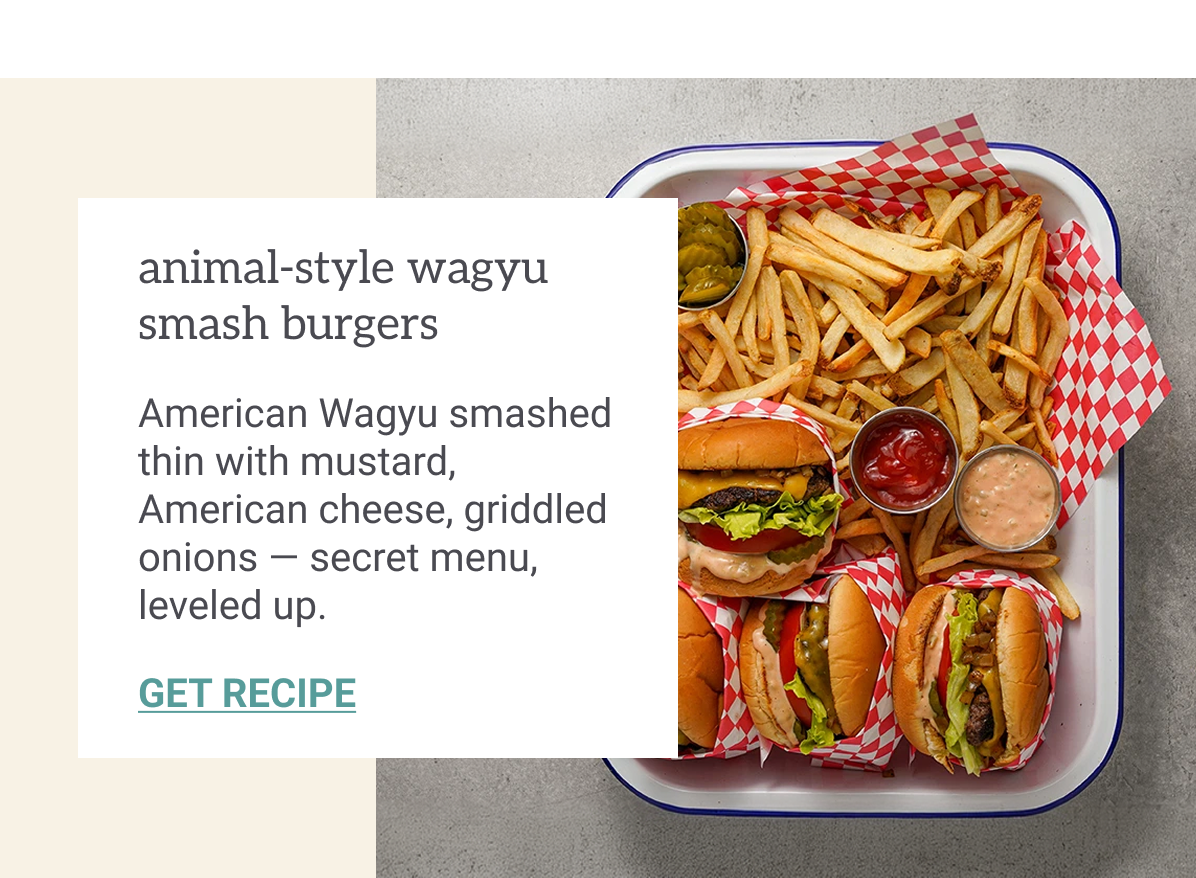 Animal-style wagyu smash burgers recipe