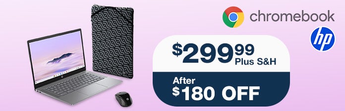 HP 14-inch Chromebook Plus Laptop Bundle with Intel Core i3 Processor $299.99 After $180 Off Plus S&H