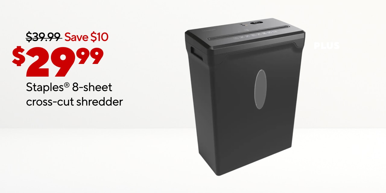 Staples 8-Sheet Crosscut Shredder $29.99