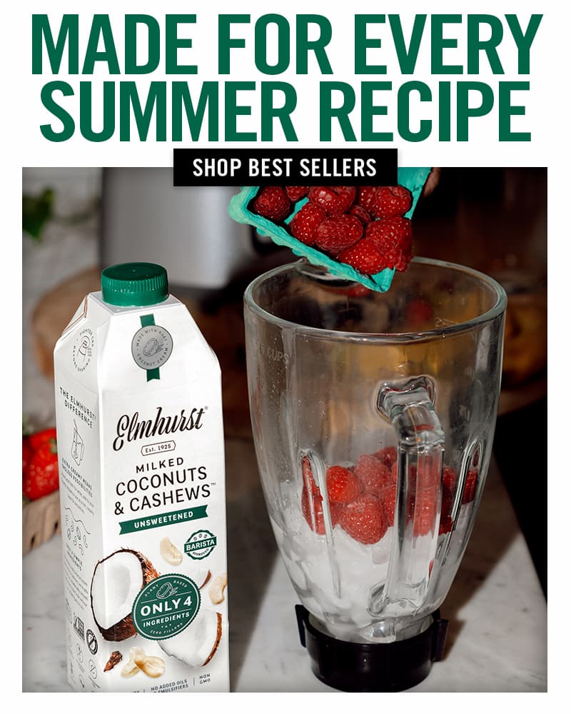 Blender of raspberries and Coconut & Cashew plant milk | Shop Best Sellers