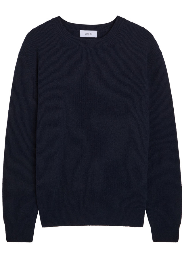 LARDINI Ribbed wool and cashmere-blend jumper